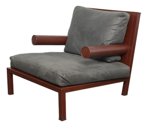 Baisity Nubuck Leather Lounge Chair by Antonio Citterio for B&B Italy, 1980s