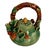 Vintage Majolica Ceramic Teapot Green Glaze With a Frog, Vines, and Hazelnuts. Unique Pottery. Charming. For Sale - Image 9 of 9