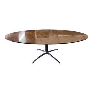 Theodore Alexander Keno Bros Mid-Century Modern Oval Pedestal Dining Table For Sale
