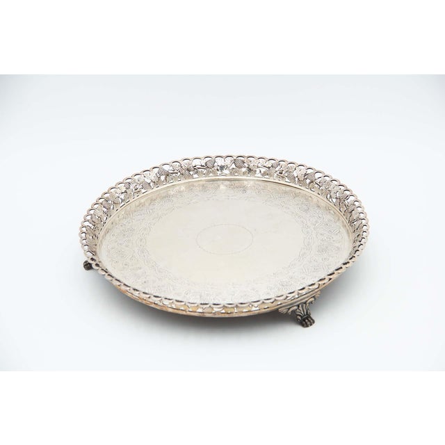 Circular Silver Catchall with Grid For Sale - Image 5 of 5