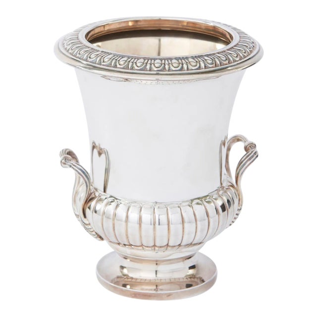 Antique Large Sterling Silver Wine Cooler / Ice Bucket For Sale