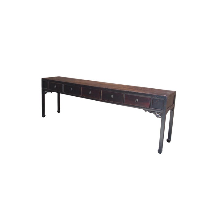Early 19th Century 19th Century 104" Long 5 Drawer Console Table For Sale - Image 5 of 11
