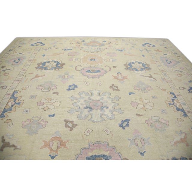 Early 21st Century Handmade Modern Turkish Oushak Rug 12'2" X 13'4" For Sale - Image 5 of 7