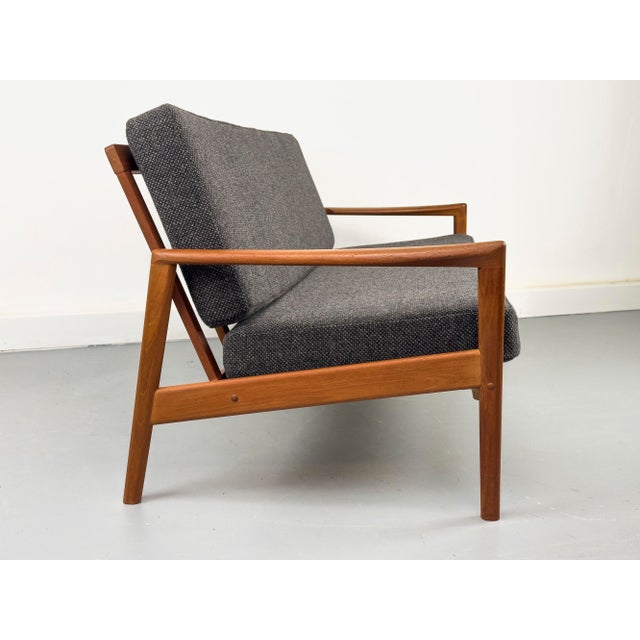 Mid-Century Modern Danish Teak and Wool 3-Seater Sofa, 1960s For Sale - Image 3 of 18