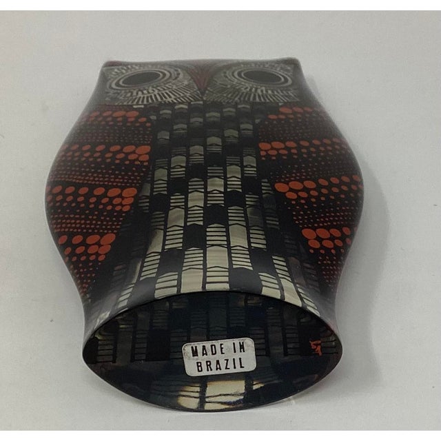 Abraham Palatnik 1960s Abraham Palatnik Red & Black Lucite Acrylic Owl Sculpture Op Art For Sale - Image 4 of 5