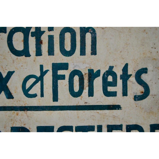 Route Forestière de l’Ungersberg Sign in Metal, 1940s For Sale - Image 6 of 8