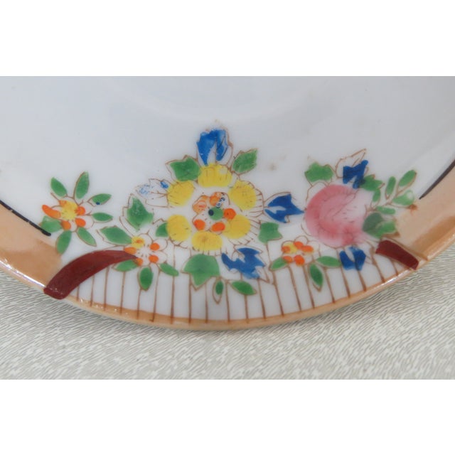 Japan Hotta Yu Shoten Floral Peach Lusterware Small Cup and Saucer 4358b For Sale - Image 12 of 12