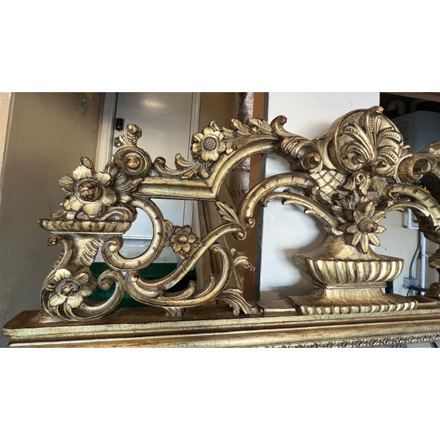 Wood Spectacular Large Kravet Giltwood Mirror (For Wall or Floor) - Beautifully Carved For Sale - Image 7 of 10