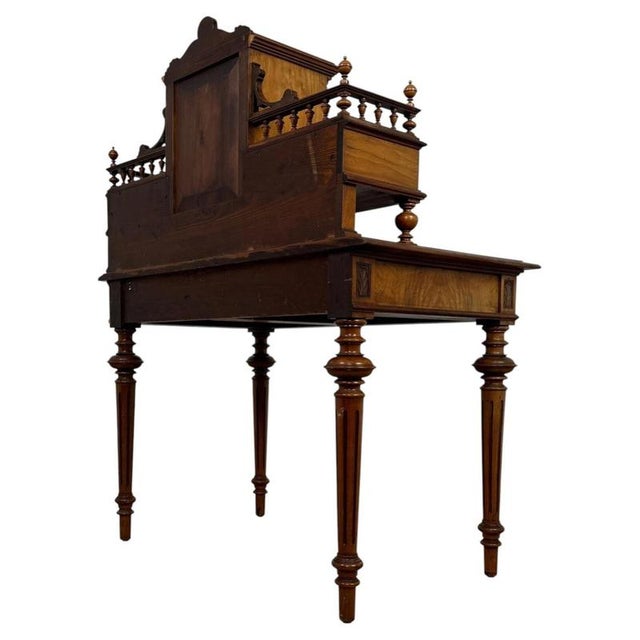 19th Century French Walnut Writing Table For Sale - Image 6 of 13