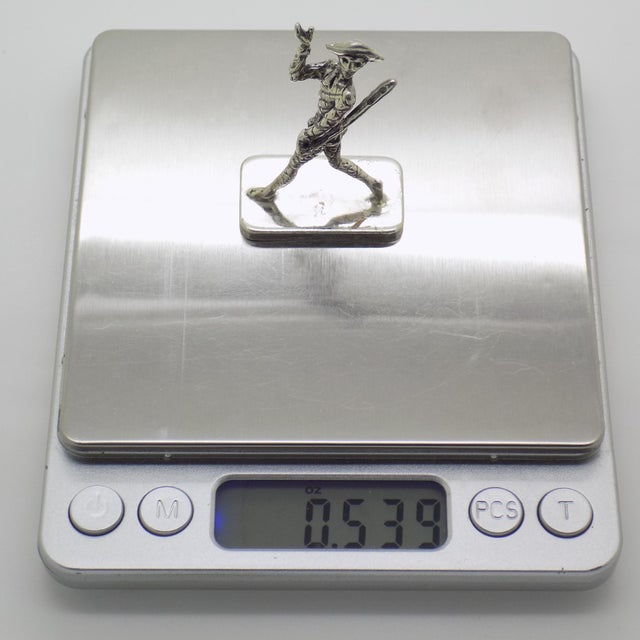 Vintage Italian Handmade Genuine Silver Harlequin Carnival Character Commedia Dell'Arte Figurine For Sale - Image 9 of 10