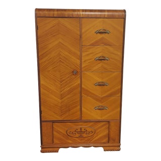 Vintage Art Deco Waterfall Wardrobe For Sale