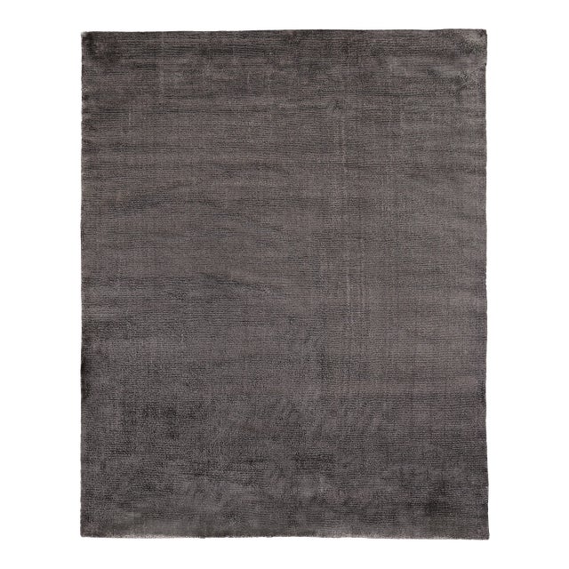 Exquisite Rugs Milton Hand Loom Viscose Dark Gray - 12'x15' For Sale