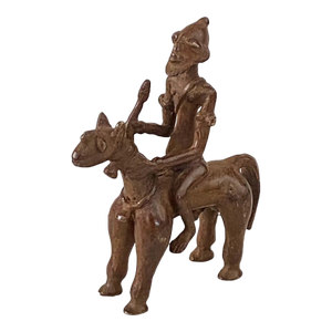 Vintage African Dogon Bronze Horseman Sculpture
