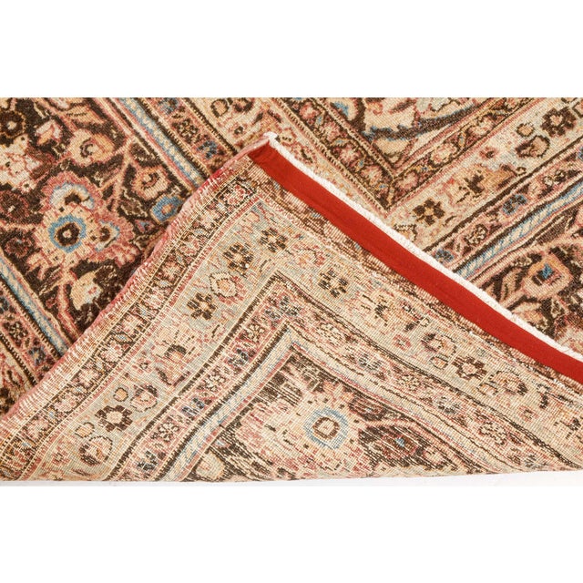 Persian Fine Antique Persian Meshad Handmade Wool Rug For Sale - Image 3 of 8