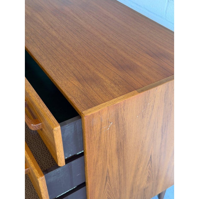 Wood Danish Teak 4-Drawer Dresser Compact Mid-Century Modern Chest of Drawers 1960s For Sale - Image 7 of 10