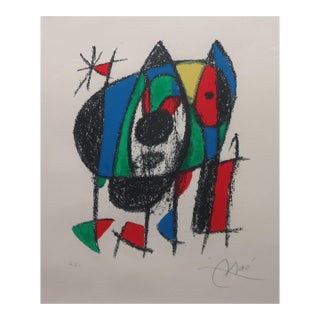 Vintage 1974 Joan Miro Original Lithograph Hand Signed Plate 6, Lithographs Volume II For Sale