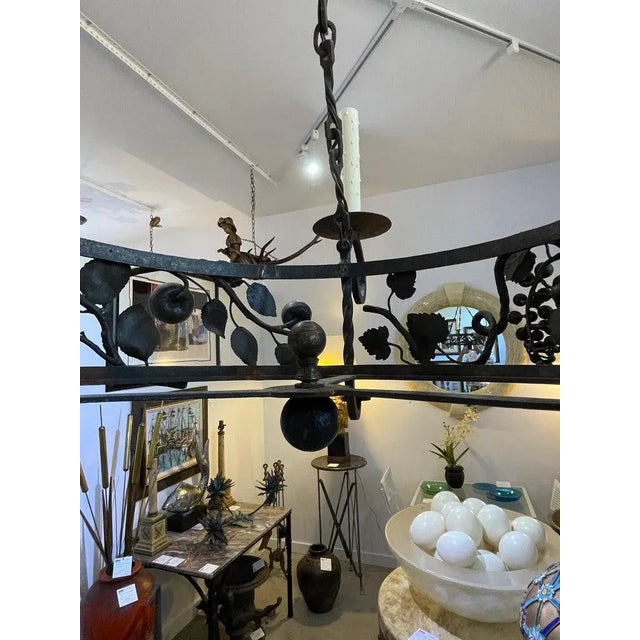 Black 1920s Addison Mizner Attributed Spanish Colonial Revival Chandelier For Sale - Image 8 of 13