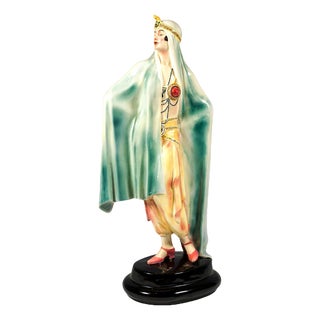 Large Art Deco Odalisque Aida attributed to Josef Lorenzl for Goldscheider, 1920s For Sale