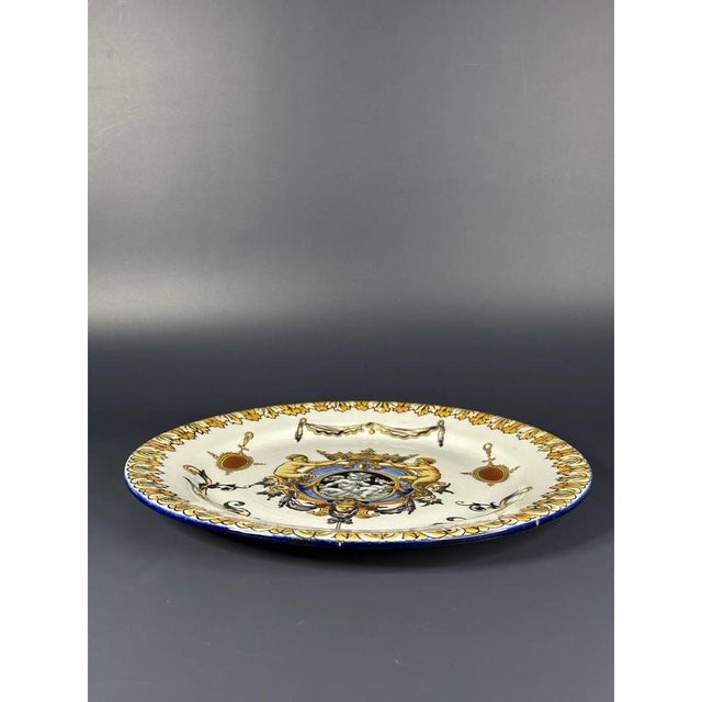 Antique French Hand-Painted Dish from Gien, 1875 For Sale - Image 5 of 8
