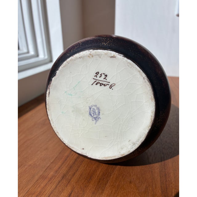 Antique Alfred Stellmacher Turn-Teplitz Austrian Art Nouveau Japonisme Floral Gilt Art Pottery Vase, Circa 1880-1894 For Sale - Image 10 of 10
