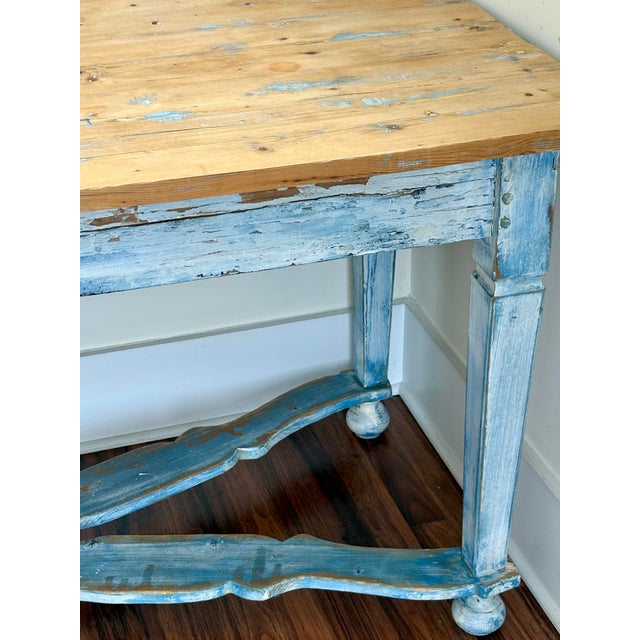 Antique Belgium Painted Farm Table For Sale In New York - Image 6 of 6