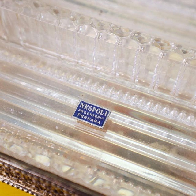 Vintage Glass Sauce Boat with 800 Stamped Silver Base For Sale - Image 5 of 9