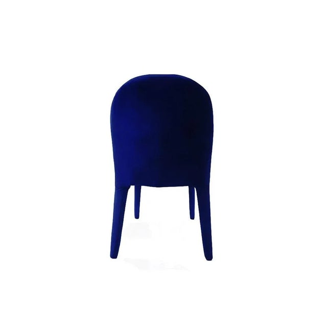 Contemporary Eclipse Dining Chair Blue Velvet For Sale - Image 3 of 4