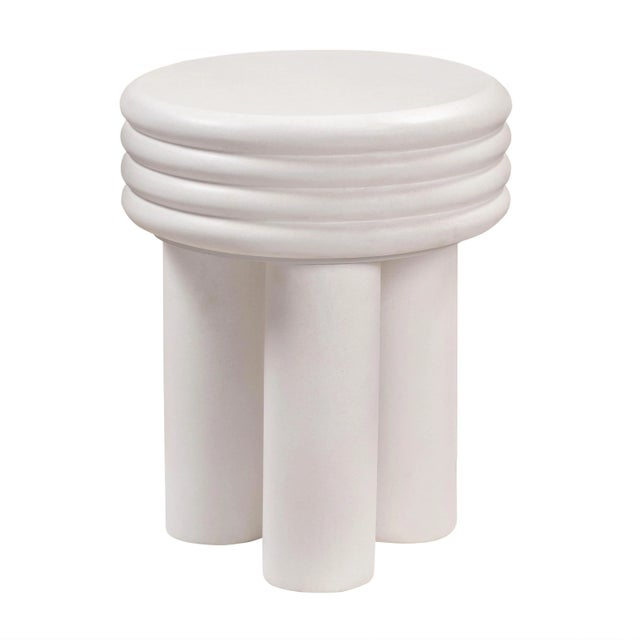 Sculpture Materials Delta Ivory Concrete Side Table For Sale - Image 7 of 7