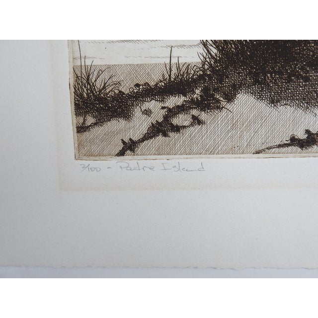Rustic Late 20th Century Padre Island Etching by Jerry Weers For Sale - Image 3 of 4