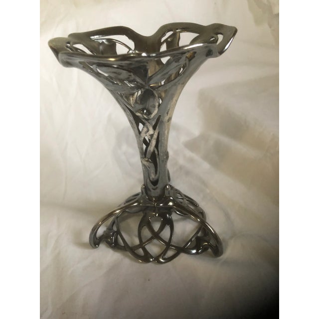 Early 20th Century Art Nouveau Silver Plate Candle or Flower Holder For Sale - Image 12 of 12