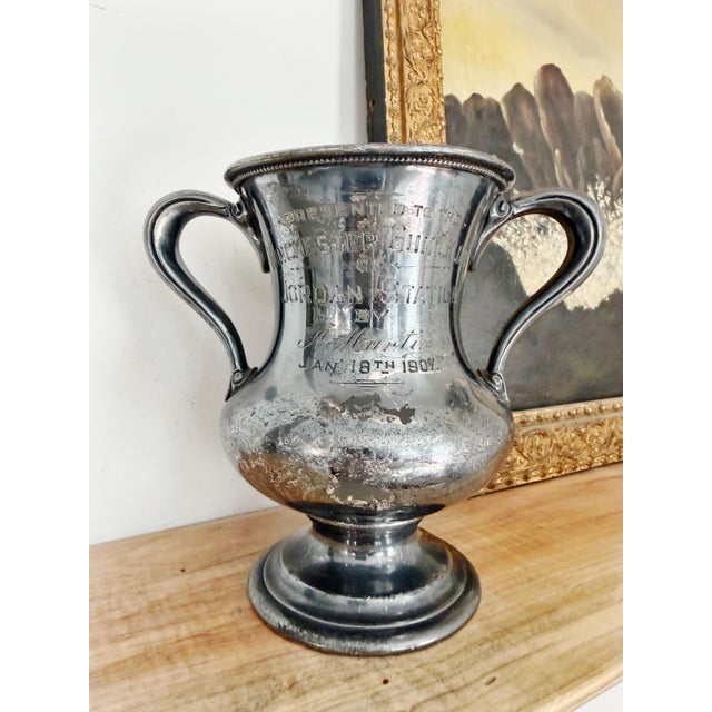 Metal 1907 Silver Plated Military Rifle Trophy For Sale - Image 7 of 8