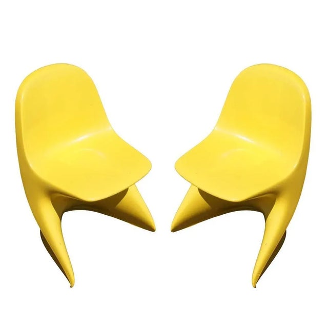 1 modern Casalino by Alexander Begge stacking children's chair size "1" 1973 design Yellow color size "1" ABS one-piece...