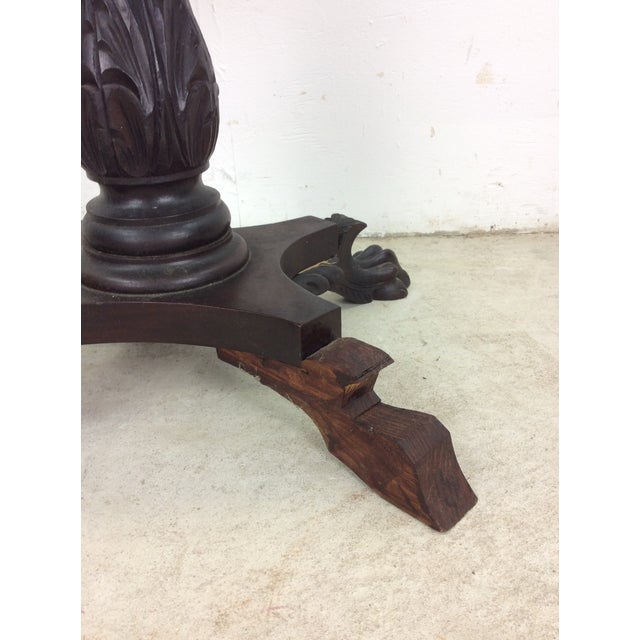 Empire Revival Carved Mahogany End Table For Sale - Image 9 of 12