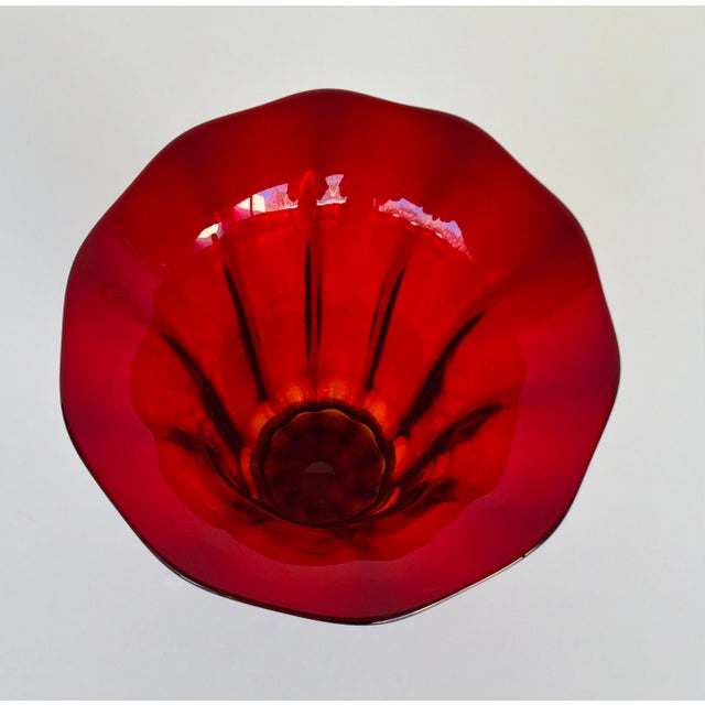 Modern Antique Steuben Red Shirts Art Glass Vase For Sale - Image 3 of 4