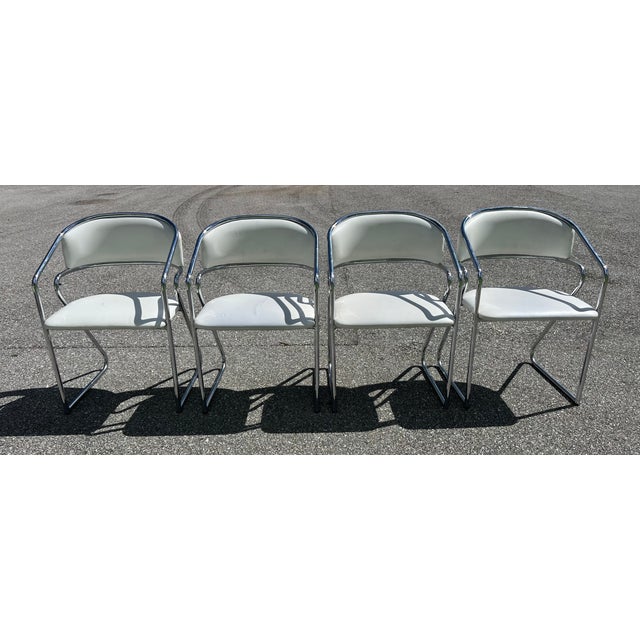 Mid-Century Modern Vintage Mid Century Modern Lowenstein Chrome Chair Made in Italy For Sale - Image 3 of 11