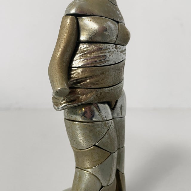 Spanish Nickel-Plated Metal Mini Cariatide Sculpture by Miguel Berrocal, 1968-1969 For Sale - Image 12 of 15