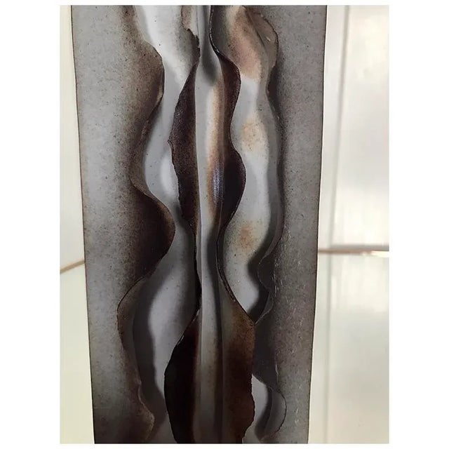 Postmodern 1970s LaMers Studio Organic Lace Pottery Vessel For Sale - Image 3 of 8