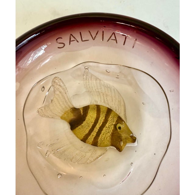 Mid-Century Modern 1950's Salviati Murano Italian Art Glass Fish Bowl Designed by Alfredo Barbini For Sale - Image 3 of 10