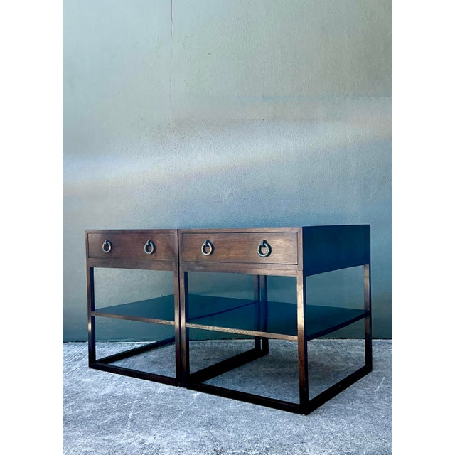 Vintage Two Tiered Nightstands - A Pair For Sale - Image 4 of 12