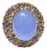 Bochic “Orient” Vintage Chalcedony & Multi Gem Cocktail Ring - 18K Gold & Silver For Sale