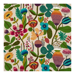 Schumacher Modern Botanical Embroidery Fabric In Paradise