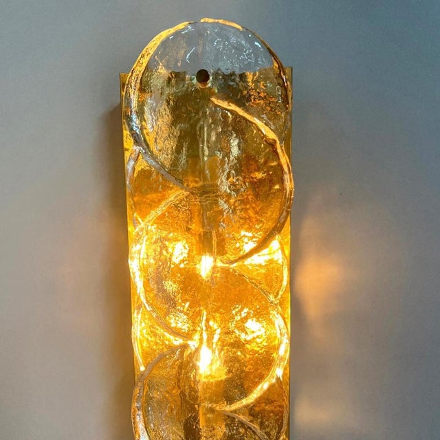 1960s Citrus Swirl Clear Glass Wall Lights attributed to J. T. Kalmar, 1960s, Set of 2 For Sale - Image 5 of 13