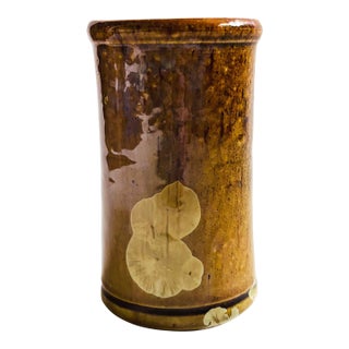 Earth Tone Crystalline Pottery Vase For Sale