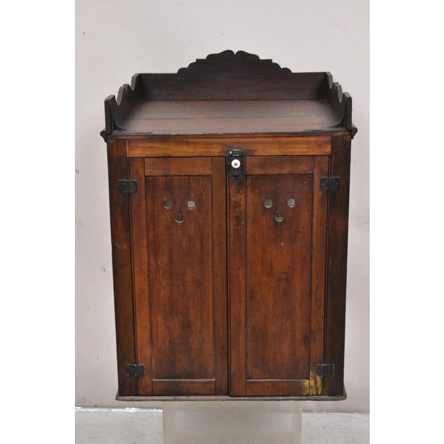 Antique Wood & Glass Counter Top Display County Store Pie Safe Retail Cabinet. Item features a nice larger size, rear...