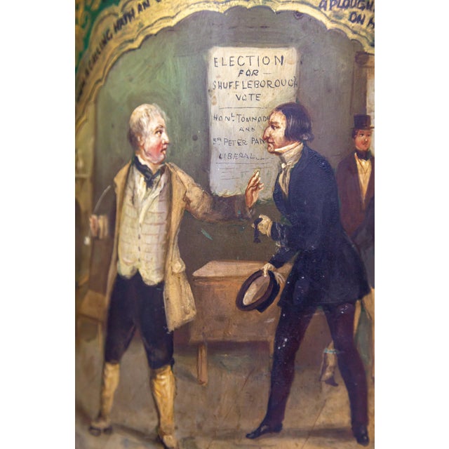 Green Late 19th Century Large Green Hand-Painted English Tea Canister Lamps - a Pair For Sale - Image 8 of 11