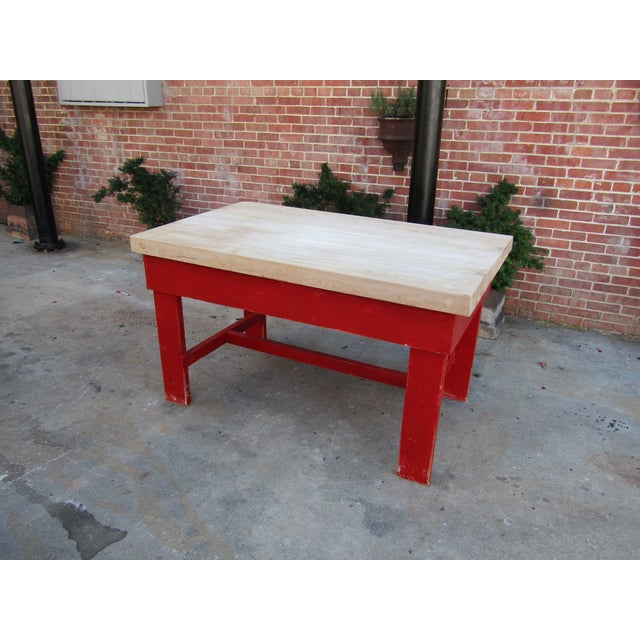 Vintage Butchers Block Table Kitchen Island 1950s For Sale - Image 6 of 12