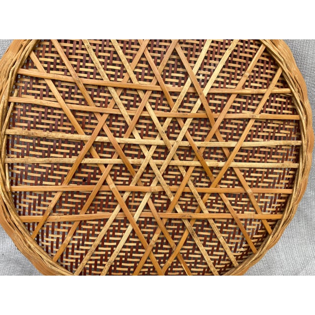 1960s Vintage Shallow Winnowing Basket For Sale - Image 11 of 12
