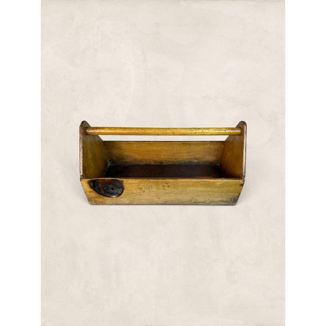 English Antique English Pine Carpenter’s Toolbox With Turned Handle For Sale - Image 3 of 8