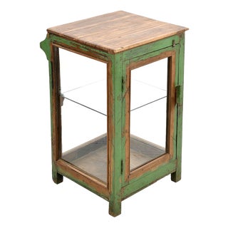 Patinated Wooden Showcase For Sale