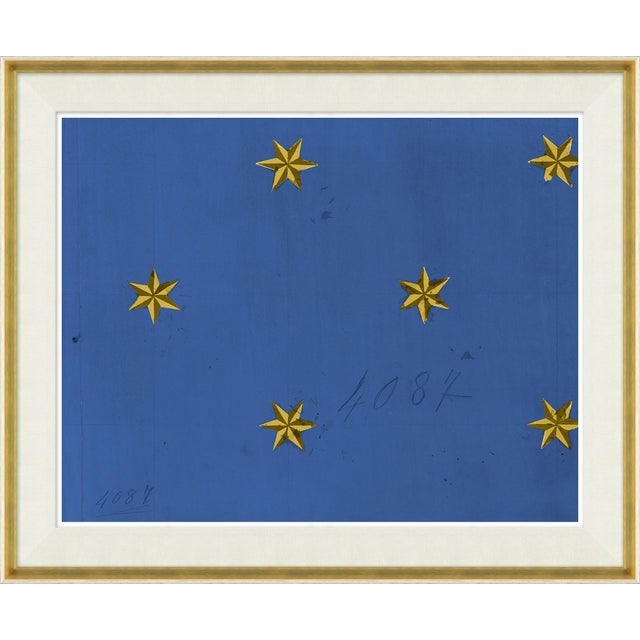 Not Yet Made - Made To Order Etoile Blue Art Print Set in Whitewash and Gold Frame by Paule Marrot For Sale - Image 5 of 9